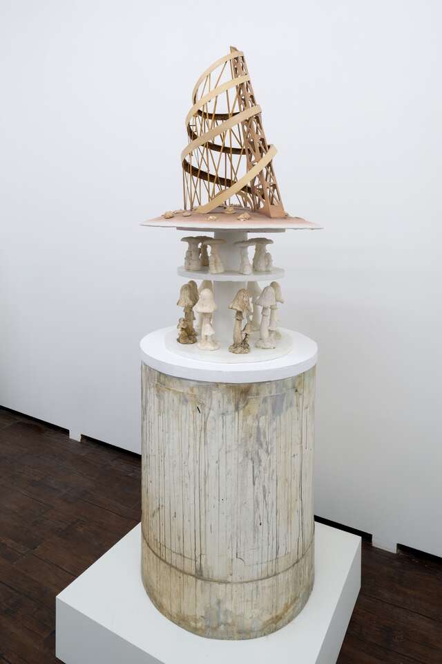 Igor Makarevich, Elena Elagina. Artwork Object &quot;Purple Fly Agaric with Tatlin&#039;s Tower&quot;