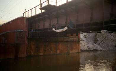 Collective action To M. Ryklin. Lifting. (The Slogan-96), 1989. Photo: Igor Makarevich. Photo - 4