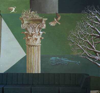 Igor Makarevich. Artwork Painting in the restaurant &quot;Olympic Village&quot;