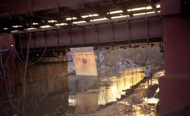 Collective action To M. Ryklin. Lifting. (The Slogan-96), 1989. Photo: Igor Makarevich. Photo - 9