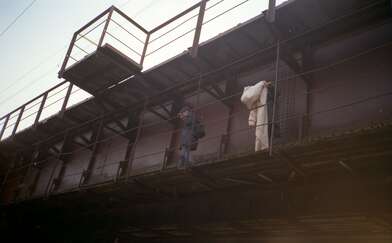 Collective action To M. Ryklin. Lifting. (The Slogan-96), 1989. Photo: Igor Makarevich. Photo - 2