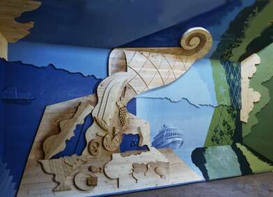 Igor Makarevich. Artwork Decoration of the dining room at the &quot;Izhminvody&quot; sanatorium